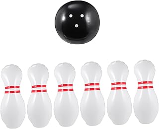 Toddmomy 1 Conjunto De Bola De Boliche Inflável Conjunto De Boliche Para Crianças Kits Infláveis Ao Ar Livre Jogo De Bolas De Brinquedo Interativo -Filho Jogo De Boliche Interno Pvc
