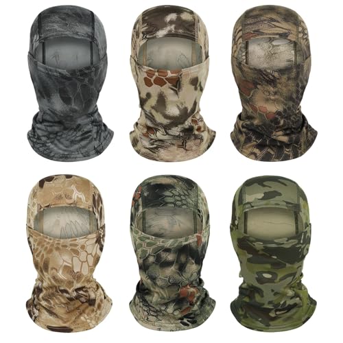 Image of 6 Packs Ski Mask Sun UV Protection Hood Breathable, Balaclava Face Mask for Men Women - Motorcycle Fish