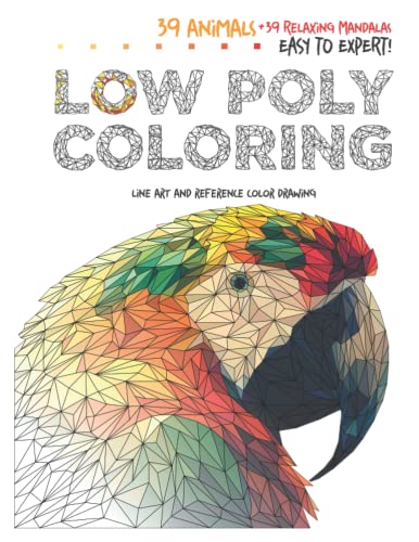 LowPoly Coloring Book | Animals edition: 39 animals with references, from novice to expert!