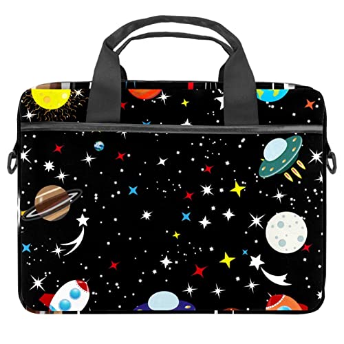 Housse sacoche pour ordinateur portable 14 pouces sac bandoulière multicolore ciel étoilé