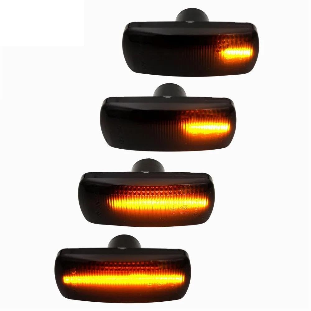 Intermitente Lateral Para Chrysler 200 300C Accesorios Para Automóvil Señal Giro Dinámica Luz Posición Lateral Luz Intermitente Secuencial Diseño Automóvil(Dynamic Smoke)