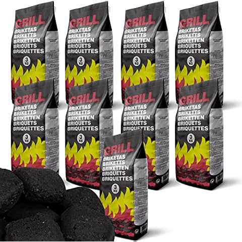27 kg Grillbriketts (9 x 3 kg Säcke) Grillkohle Holzkohle Holzkohlebriketts Holzkohlegrill Grill Cover