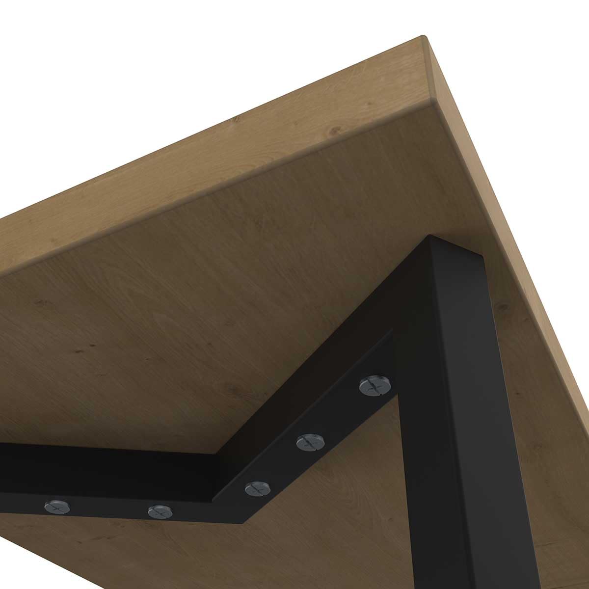 Banc en Bois Multifonctionnel Tendance – Style Industriel – Coloris Chêne Hamilton & Finitions Noir Mat - 158 x 44 x 40 cm