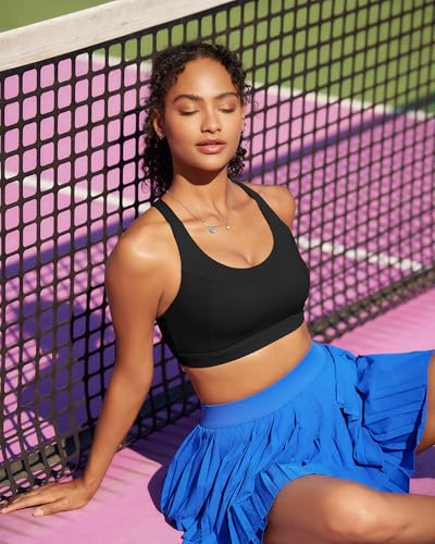 RUNNING GIRL Sports Bras for Women,Molded Cup Strappy Running High Support Sports Bras Workout Yoga Bra4