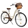 Milord. 28 inch 7 versnellingen, cappuccino kleur, comfortabele fiets met mand en rugdrager, Hollandse fiets, damesfiets…