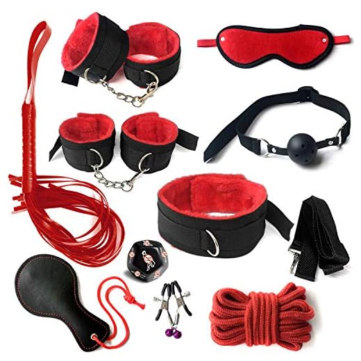 Natoso B`D`S`M Juguetes êróticôs para adultôs Tobillos Juguetes Šêsxualȅs para Parejas Pack Hombres Juegôs Bǒǹdâgê Kît Ṣȅxô Pareja Placer al para Amigable Extremadamente 10 unids/Set Rojo