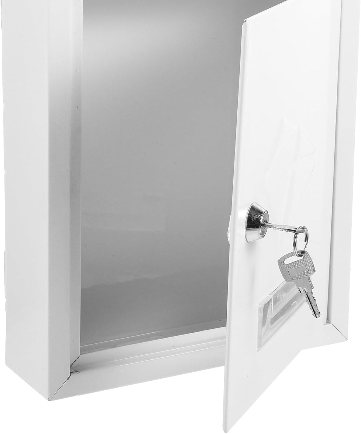 Vintage Style Wall Mount Mailbox Iron Letter Box with Lock for Outdoor Home Use Weatherproof European Design Suitable for Family Office Institution White Mailbox for Wall-Mount