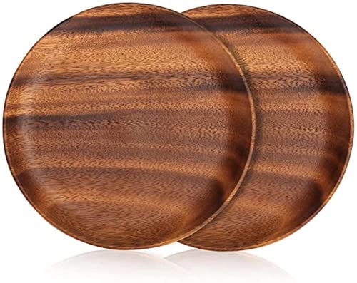 Vajilla de madera de acacia, MIRUIKE Tableros de charcutería de madera, juego de vajilla para platos, aperitivos, postre?2 PCS? (4.7IN-2PCS) Vajilla de madera de acacia, MIRUIKE Tableros de charcutería de madera, juego de vajilla para platos, aperitivos, postre?2 PCS? (4.7IN-2PCS)