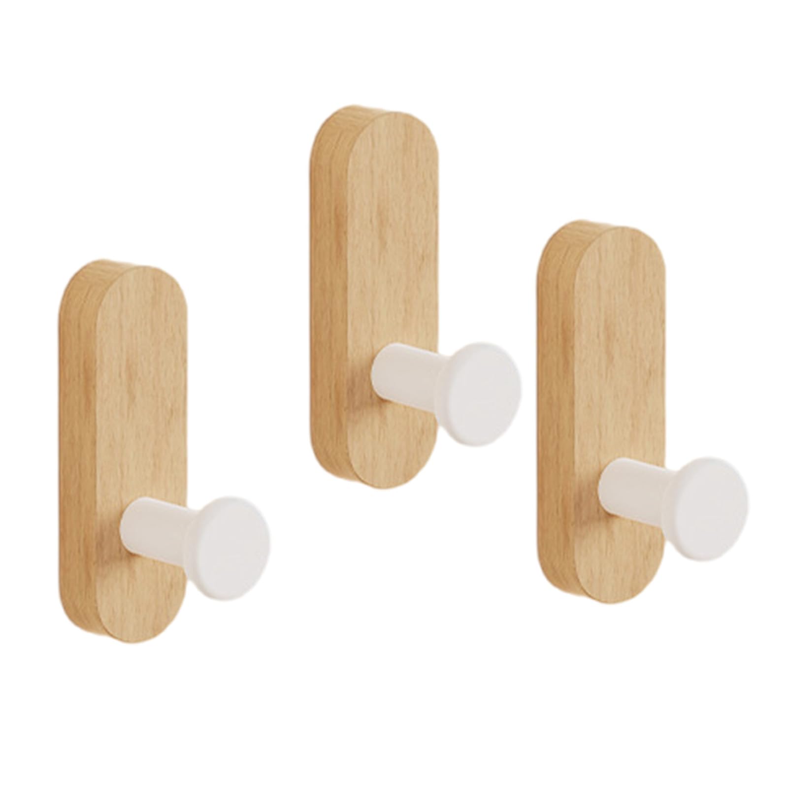 Tsophreniq Wood Wall Hook for Home Decoration Multipurpose Adhesive Hangers Easy Installation Adhesive Wood Coat Hook