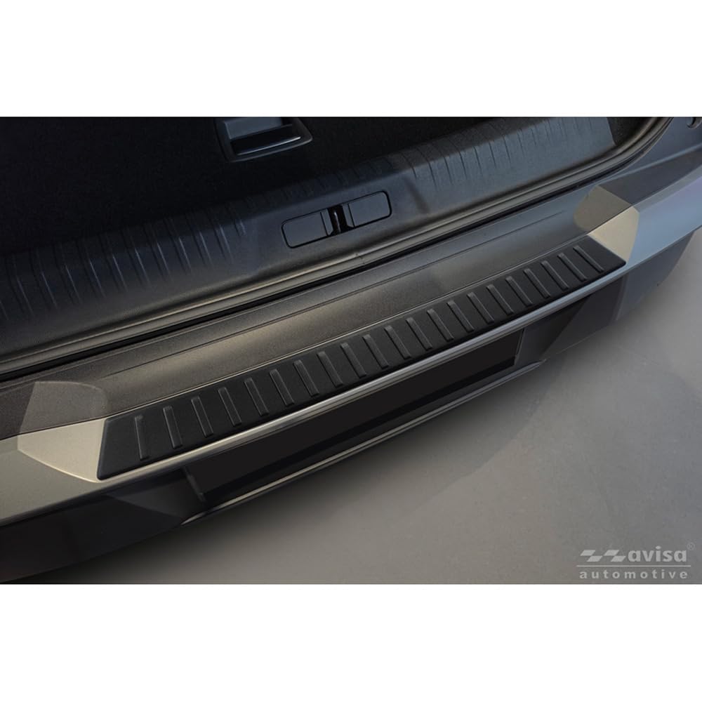 Avisa Matt-Schwarz Edelstahl Heckstoßstangenschutz kompatibel mit Peugeot 3008 III 2024- 'Ribs', Mattschwarz