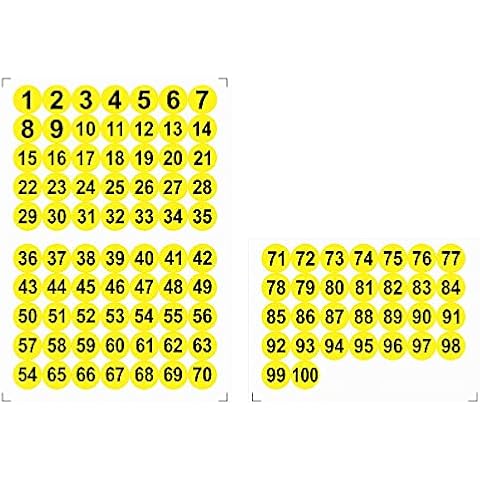 sourcing map Waterproof Number Stickers 1-100 Cover