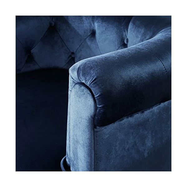 Miguel Tufted Studded Mid Century New Velvet Club Chair - Image 8