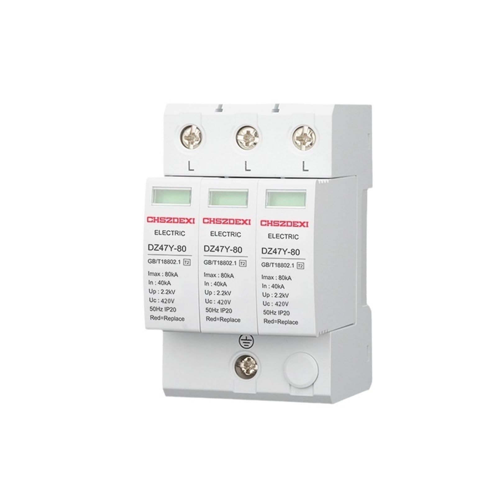 NVSFZGIYG Industrial Power Supply Lightning Protector Low Voltage Electric Cabinet 380V Arrester Surge Protection Module Secondary 220V Household(3P-80KA)