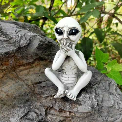 Estatua Alien UFO Decoración Halloween Espacio miniatura 3