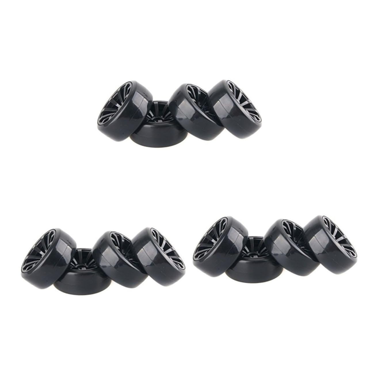 TOYANDONA 12 Pièces Pneu avec Jante Pneu De Voiture 1/10 Rc De Voiture à La Dérive Périnée Dur De Course