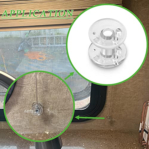 Antfly 16 pcs Pleated Shade Hold Downs Spool Tensioner Window Covering Hardware Cord Retainer Spool for RV Day/Night Shades - Image 4