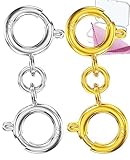 925 Sterling Silver Necklace Clasps and Closures Double Round Buckle Gold and Silver Suitable for Je