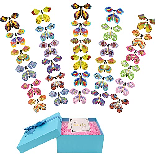 30 Pezzi Farfalle Volanti,Farfalla Magica,Farfalla Potere Elastico,Giocattoli Farfalla Volante,Carta Magica Farfalla Volante,Magic Flying Butterfly Toy,Sorpresa Biglietto Farfalle