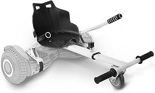TPS Universal Hoverboard Seat Attachment Hover Board Go Kart with Adjustable Frame Length Compatible with Most Hoverboard Self Balancing Scooters for Kids and Adults (White)