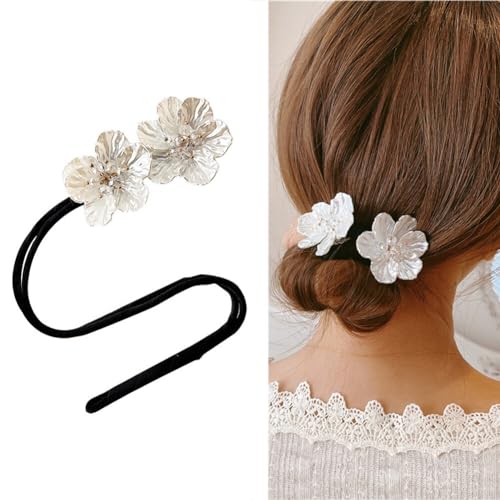 Flores brilhantes para fazer coque de cabelo, rosquinha mágica, torção francesa, acessórios para coq