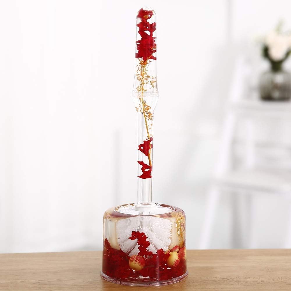 Toilet Brush and Holder, Bathroom Bowl Set, Silicone Cleaning Kit with Soft Bristle