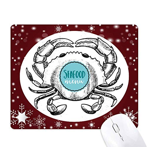 Tapis de souris crabe organisme marin et flocon de neige en hiver