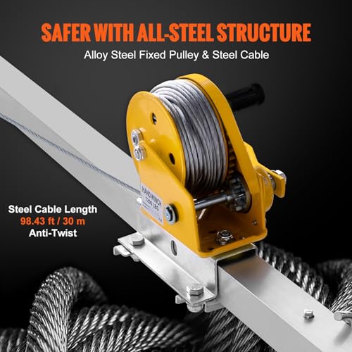Image of VEVOR Confined Space Tripod Kit, 1200 lbs Winch, Confined Space Tripod 7' Legs Bracket and 98' Cable, Confined Space Rescue Tripod 32.8' Fall Protection, Storage Bag for Traditional Confined Spaces