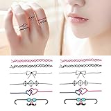 Oottati 2 Sheets Small Cute Temporary Tattoo Stickers Bow Ring Lovers Heart for Men Women Teens