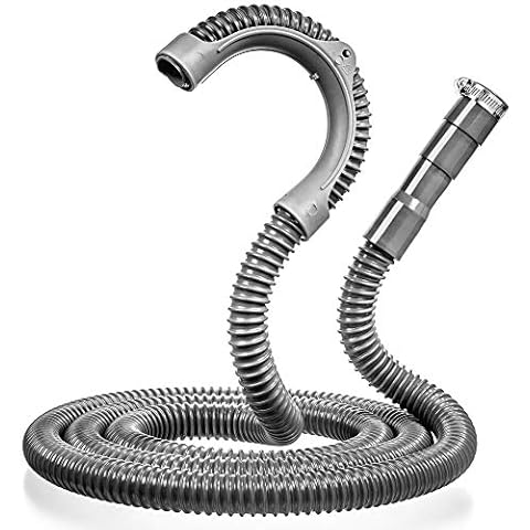 dokaworld Universal Washing Machine Drain Hose - 10 Ft Drain Hose - Corrugated and Flexible Washer Drain Hose - Installation Washer Hose Drain Replacement - Reinforced Washer Hoses with Clamp Cover