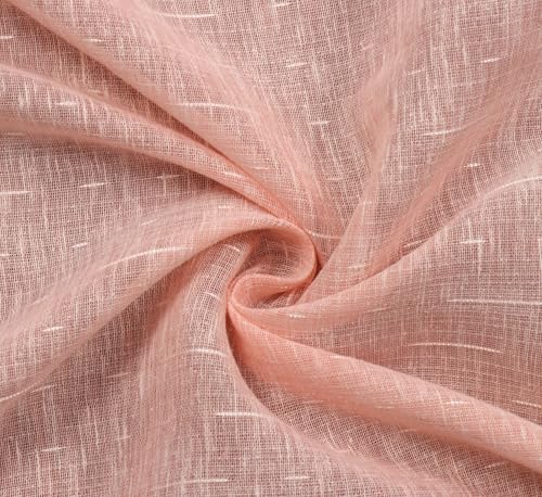 Image of Exporthub Cotton Sheer Curtains 9 feet Long Set of 2 for Long Door Curtains Pink Color - (EHSPR060 94)