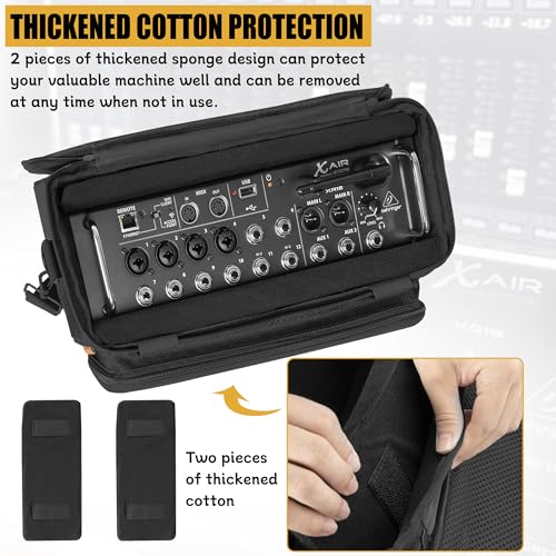 Image of Padded Mixer Carry Bag Fits Behringer X-AIR Series Mixers（ XR12，XR16，XR18）, L 14.6 inch x W 7.5 inch x H 6.7 inch Black