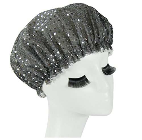 Huachnet Waterproof Double Layers Women's Shower Caps (Grey)