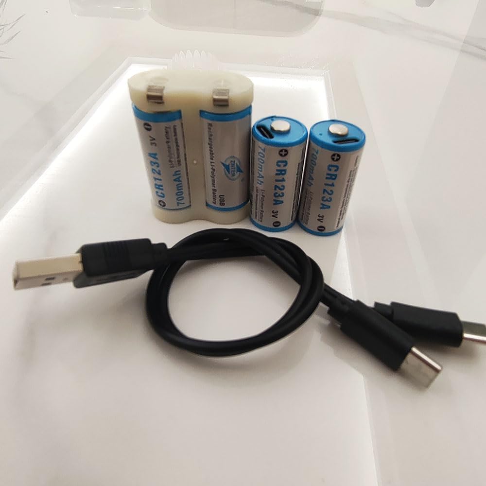 2CR5 6V 1400mah Rechargeable Lithium Battery 6V Constant Voltage 2 CR123A+Rack (4pcs CR123A +1 Rack)