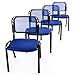 Nexos 4er Set Bürostuhl Konferenzstuhl Besucherstuhl blau gepolsterte Sitzfläche stapelbar 52,5 x 45 x 80 cm Stapelstuhl Metallrahmen schwarz