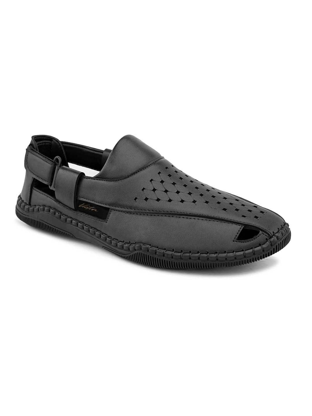 2005 Casual Synthetic Leather Sandals with Memory Foam Insole and Closure for Men-image-14