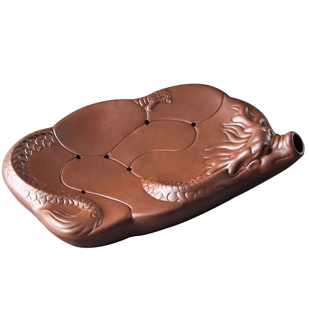 Bandeja de té, plato de té, bandeja de té Kongfu, bandeja de té de cerámica, bandeja de té Gongfu chino, caja con almacenamiento de agua para juego de té Kungfu, juego de té vintage chino/japonés (m