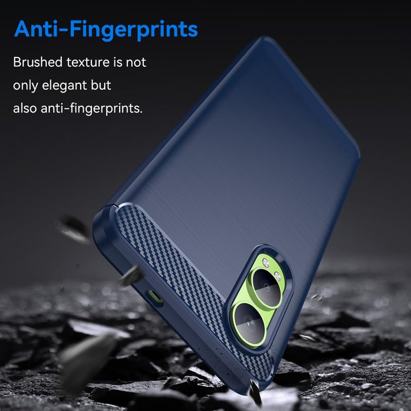 Image of Hybrid Carbon Fiber Back Case for OnePlus Nord CE 4 Lite (Blue)