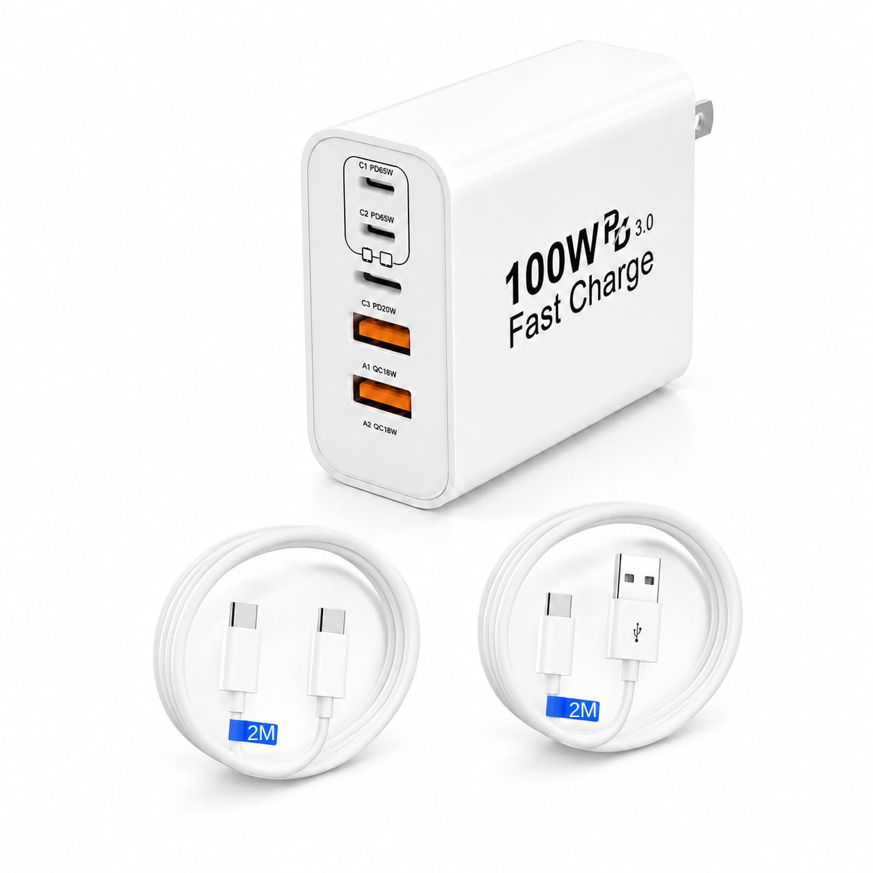 充電器 ノートPC ノートパソコン用充電器 タイプc 合計 PD100W ノートパソコン用 USB Type-C 急速 ラップトップ GaNIII技術対応 USB-A & Type-C コンセント式電源アダプター 搭載 MacBook//Surface/iPad/PC/iPhone 17air/pro max/SE Android/タブレット/ノートパソコン用