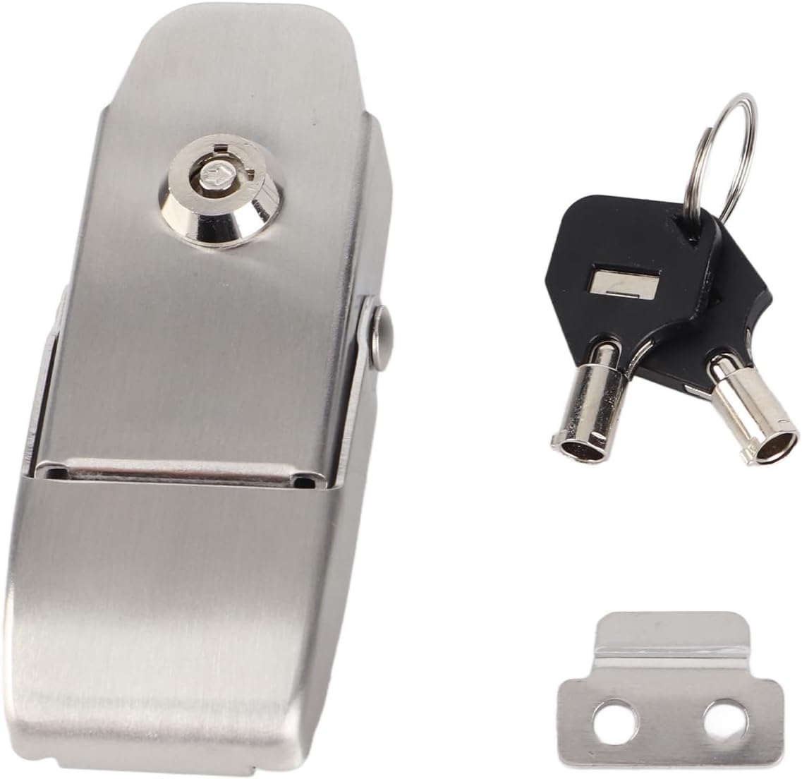 Stainless Steel 304 Spring Toggle Latch Clamp Heavy Duty Locking Tool for Tool Boxes Cases Cabinets Shipping Containers Durable Polished 94mm x 36mm x 18mm A108B2 A108B3 with Keys (A108B-3)