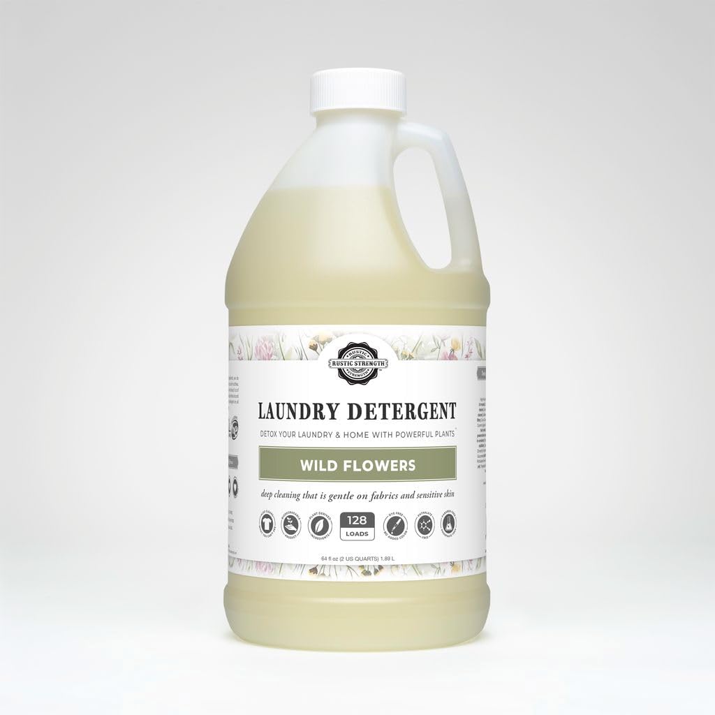 Rustic Strength Wild Flowers Laundry Detergent, Liquid, 64 oz Plastic