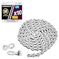 Wicbb 10-fach Fahrradkette 116 Glieder Mit Kettenschloss: 10 Speed Fahrrad Kette Silber 116 Kettenglieder für Mountainbike Sportbike Langlebige Bicycle Chain Kompatibel mit Verschiedenen Fahrradtypen
