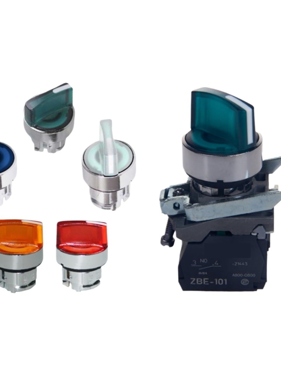 Selector industrial XB4BK133B3 de tres posiciones estables para un control eléctrico preciso 1