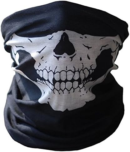 Skull Half Face Mask Ghost Scarf Multi Use Neck Warmer Motorcycle Bike COD