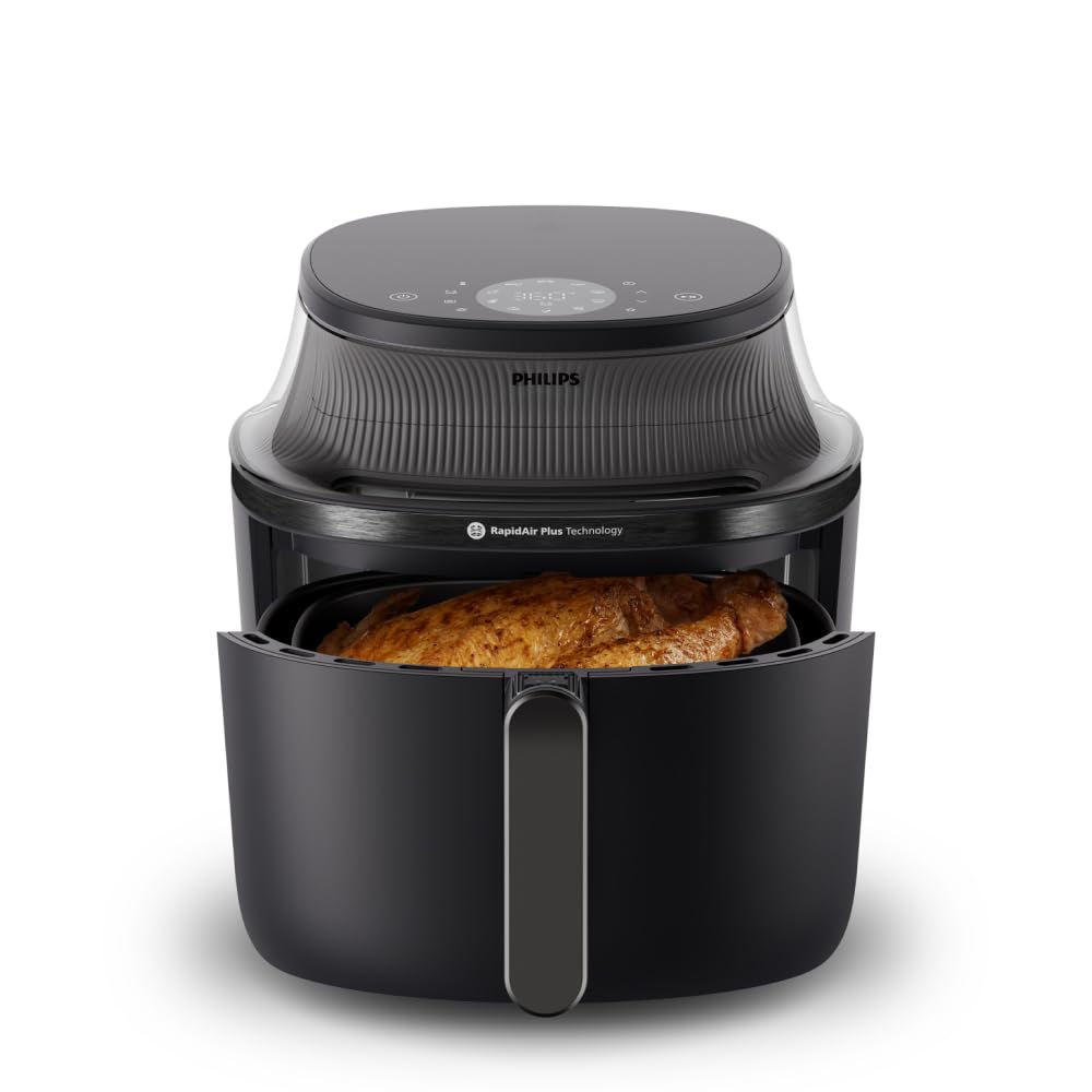 Philips Airfryer Serie 3000 7.2L, Finestra di Cottura, Friggitrice ad aria 16-​in-​1, Tecnologia RapidAir Plus, Rimozione Grassi, App Ricette HomeID, Facile da Pulire (NA340/​00)