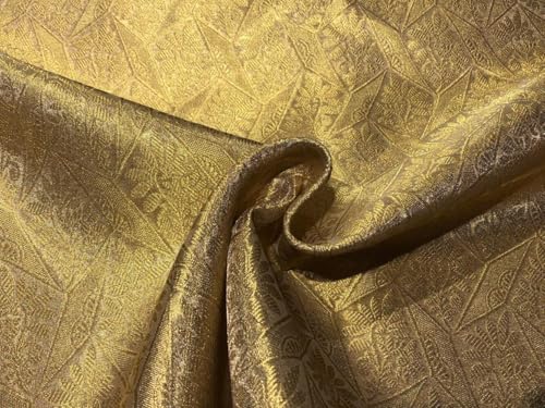 Tissu brocart or métallisé de haute couture jacquard floral géométrique BRO1030