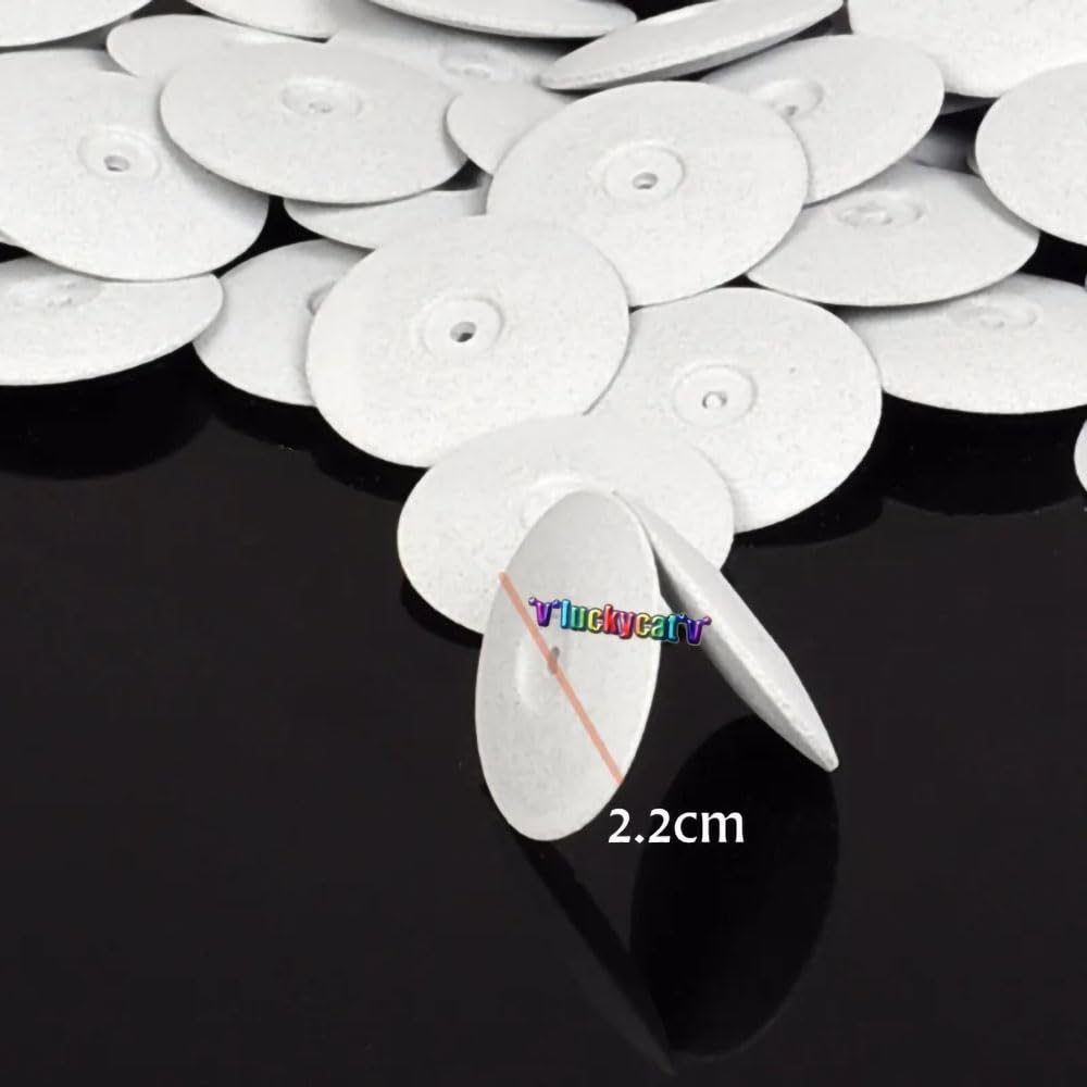 Tazrigo 100pcs Dental Lab Polishing Wheels Burs Silicone Disk Coarse Polishing Wheel Tool for Porcelain Resin Jewelry, White