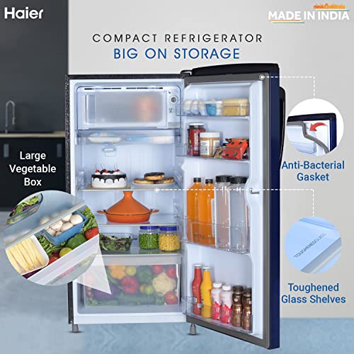 Image of Haier 175 L 2 Star Direct Cool Single Door Refrigerator Appliance (2023 Model, HED-182ME-N, Marine Erica)
