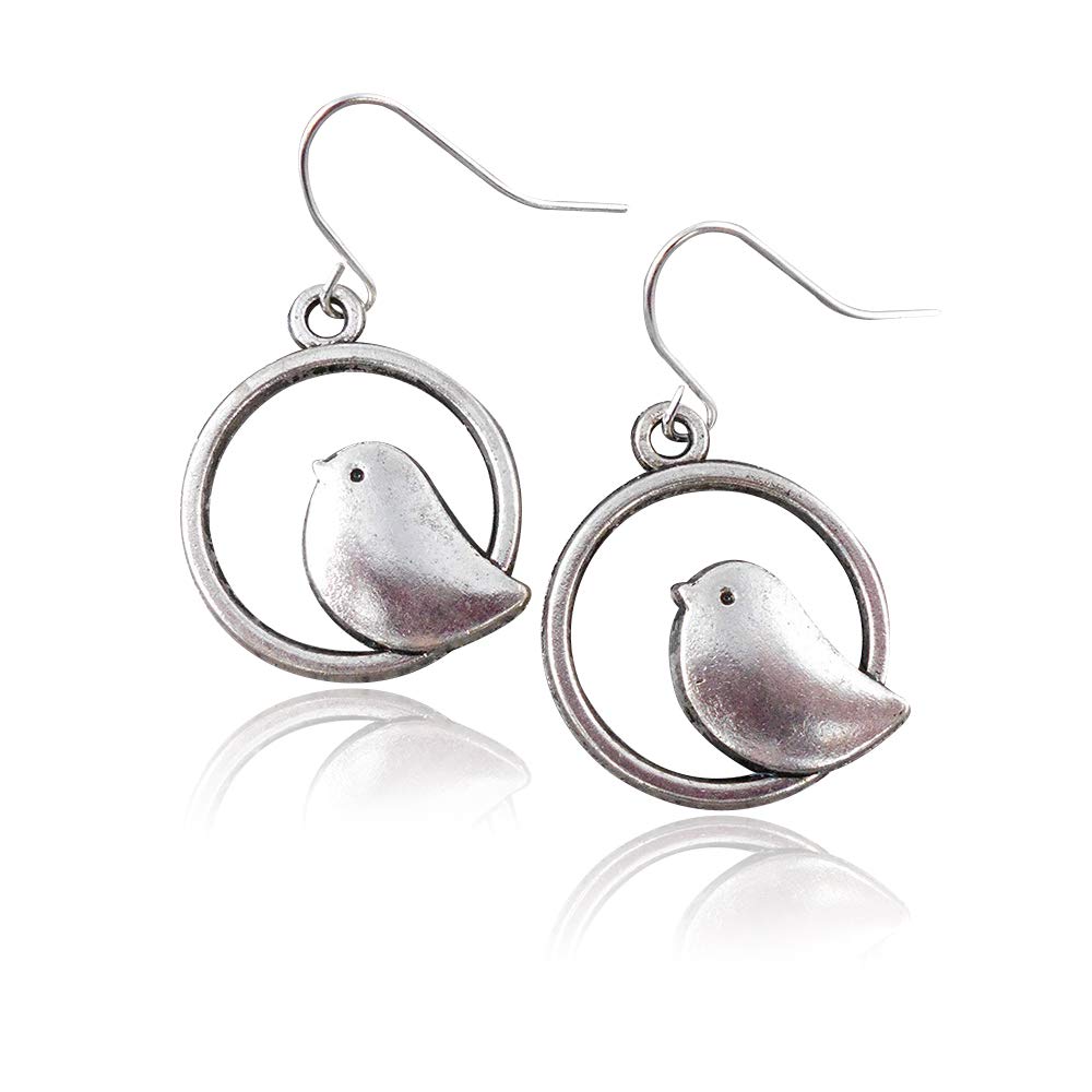 Silver Bird Earrings for Women, Extra Long, Bird Earrings in tone earrings Drop Earrings for Mens Girls Gifts