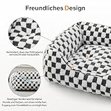 FURTIME Hundebett Mittelgroße Hunde, rutschfest Hundebetten Waschbares Hundekorb, Anti-Angst Hundebett Komfortabler Plüsch-Hundekörbchen, Geeignet für Border Collies, Labrador Retrievers, 76×61×23 cm