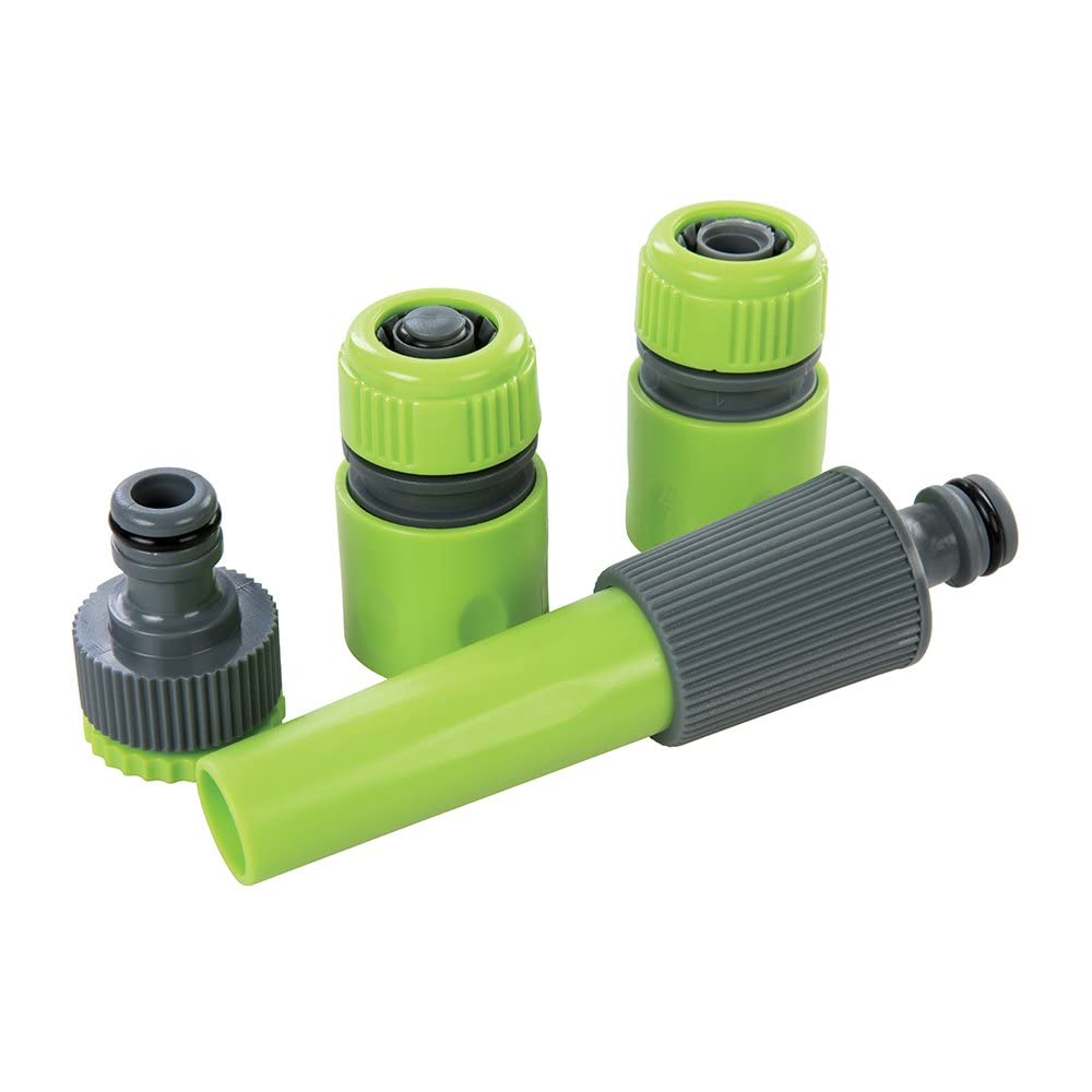 Mr.gadget's Solutions Green/Grey 4Pcs Garden Hose Pipe Connector Fitting Set-1/2” Garden Watering Tap Quick Connect Fittings- Tap Adapter For Watering Systems